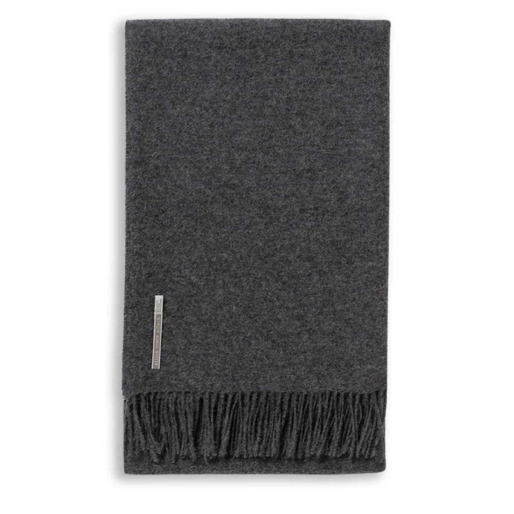ALICIA ADAMS ALPACA CANYON  FRINGE  THROW BLANKET CHARCOAL GRAY NWOT